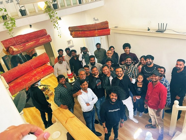 Icon Star Allu Arjun Office Decorated in Pushpa Team